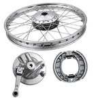 WHEEL RIM COMPLETE WITH PANEL PLATE &amp; BRAKE SHOE CDI70 FRONT BIG HOLE OEM QUALITY (BOX PACK) 2003