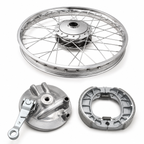 WHEEL RIM COMPLETE WITH PANEL PLATE &amp; BRAKE SHOE CDI70 FRONT BIG HOLE OEM QUALITY (BOX PACK) 2003