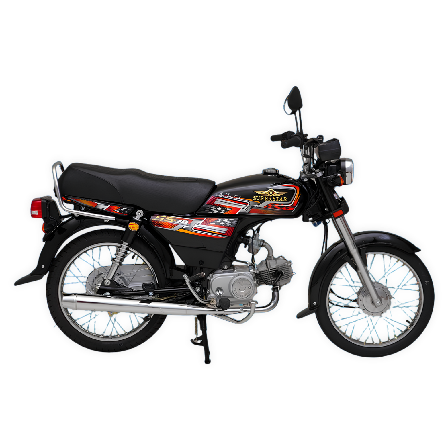Super Star 70cc 4 gear bike black and red 2026 model