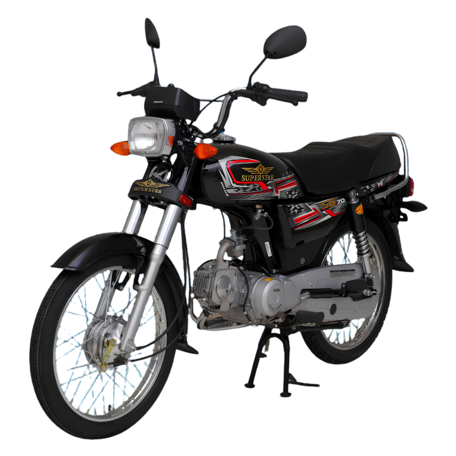 Super Star 70cc fuel efficient bike side view