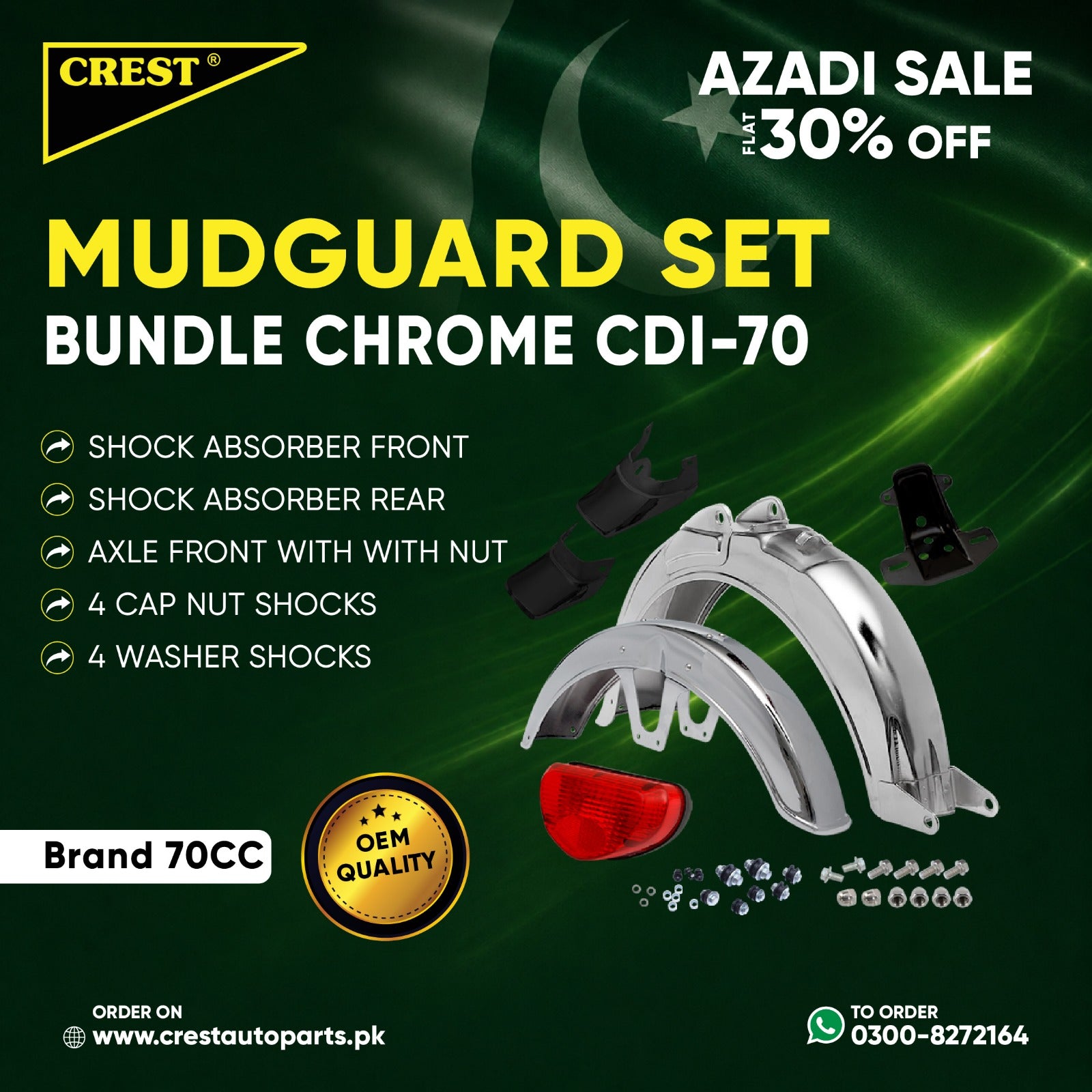 Mudguard Set Bundle Chrome CDI-70