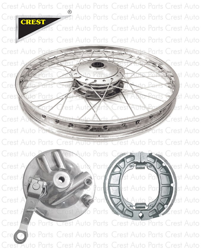 WHEEL RIM COMPLETE WITH PANEL PLATE & BRAKE SHOE CDI70 REAR BIG HOLE OEM QUALITY (BOX PACK) 2003 ONWARDS