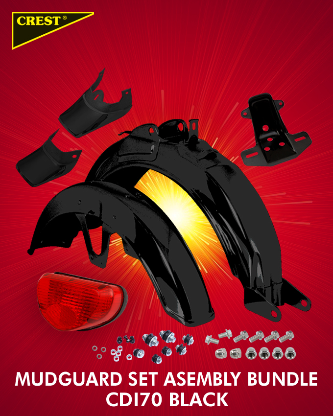 MUDGUARD SET ASEMBLY BUNDLE CDI70 BLACK
