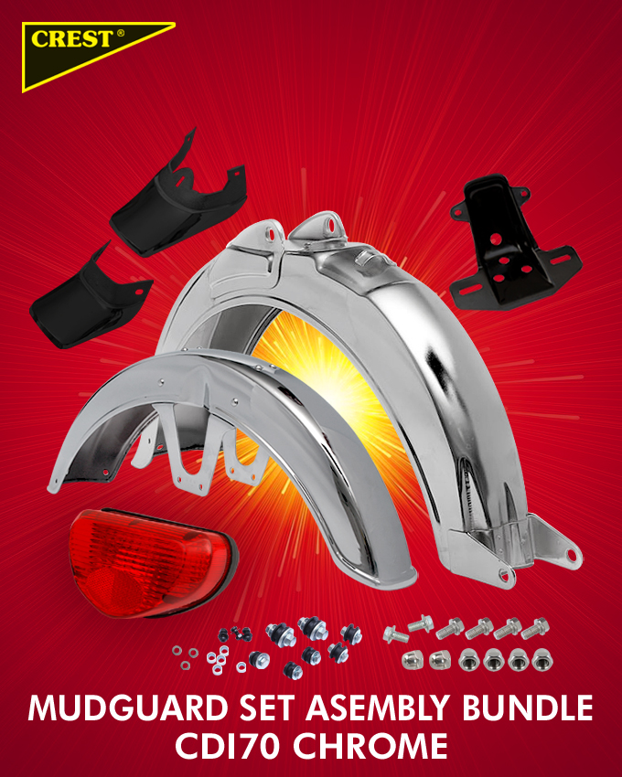 MUDGUARD SET ASSEMBLY BUNDLE CDI70 CHROME